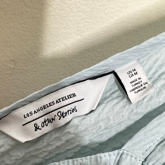 & OTHER STORIES Cotton Square Neck Smock Midaxi Dress Sky Blue {3P31} - Picture 11 of 11